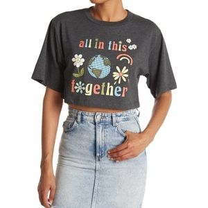 🌺Abound Graphic Crop T-Shirt Heather Grey Color